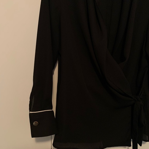 Black Zara Wrap Blouse - Picture 3 of 4